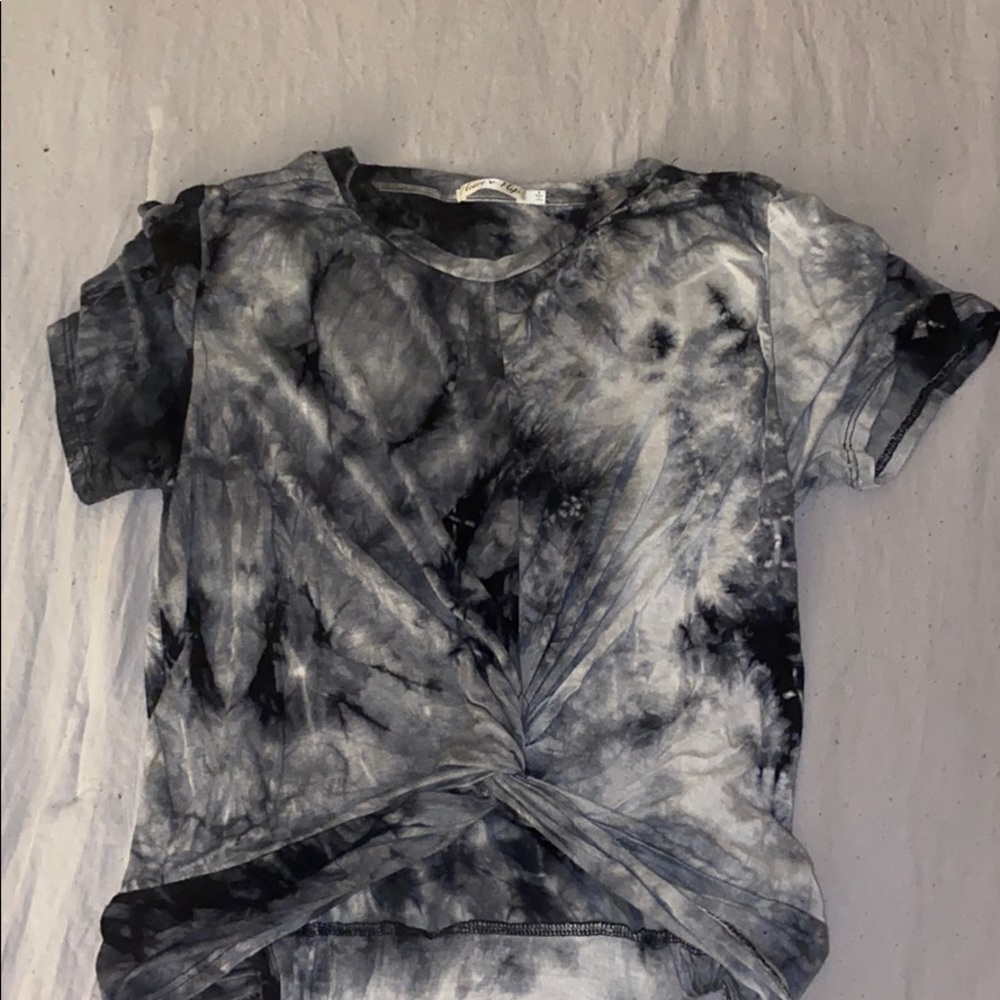 Tye Die Tie Front Crop Top